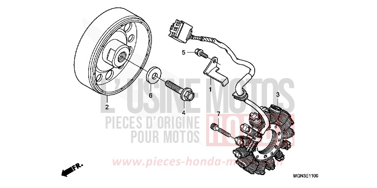 GENERATRICE de CBF600N ABS PEARL NIGHTSTAR BLACK (NHA84) de 2010